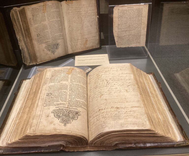 Display of 17th-century restored Bible