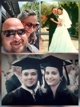 Photo montage: Lisa Goering & Ben Ortiz, including grad photo in caps and gowns